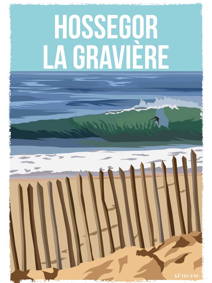 Hossegor - La cava di ghiaia 50x70 cm per la vendita all'ingrosso da parte di Retropia