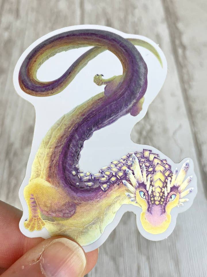 Fluorite Mineral Dragon - Adesivo olografico in vinile per la vendita all'ingrosso da parte di Two Twisted Dragons