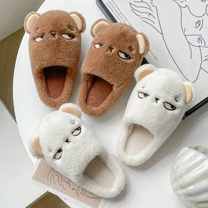OoohGeez Kids Fluffy Otter Animal Slippers, Cute Funny Cozy Non