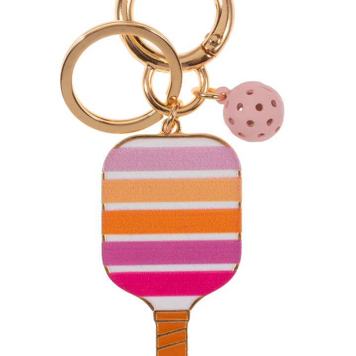 Designature New York - Wholesale Keychain - Women's - Sports Pickleball Shaped Print And Enamel Keychain