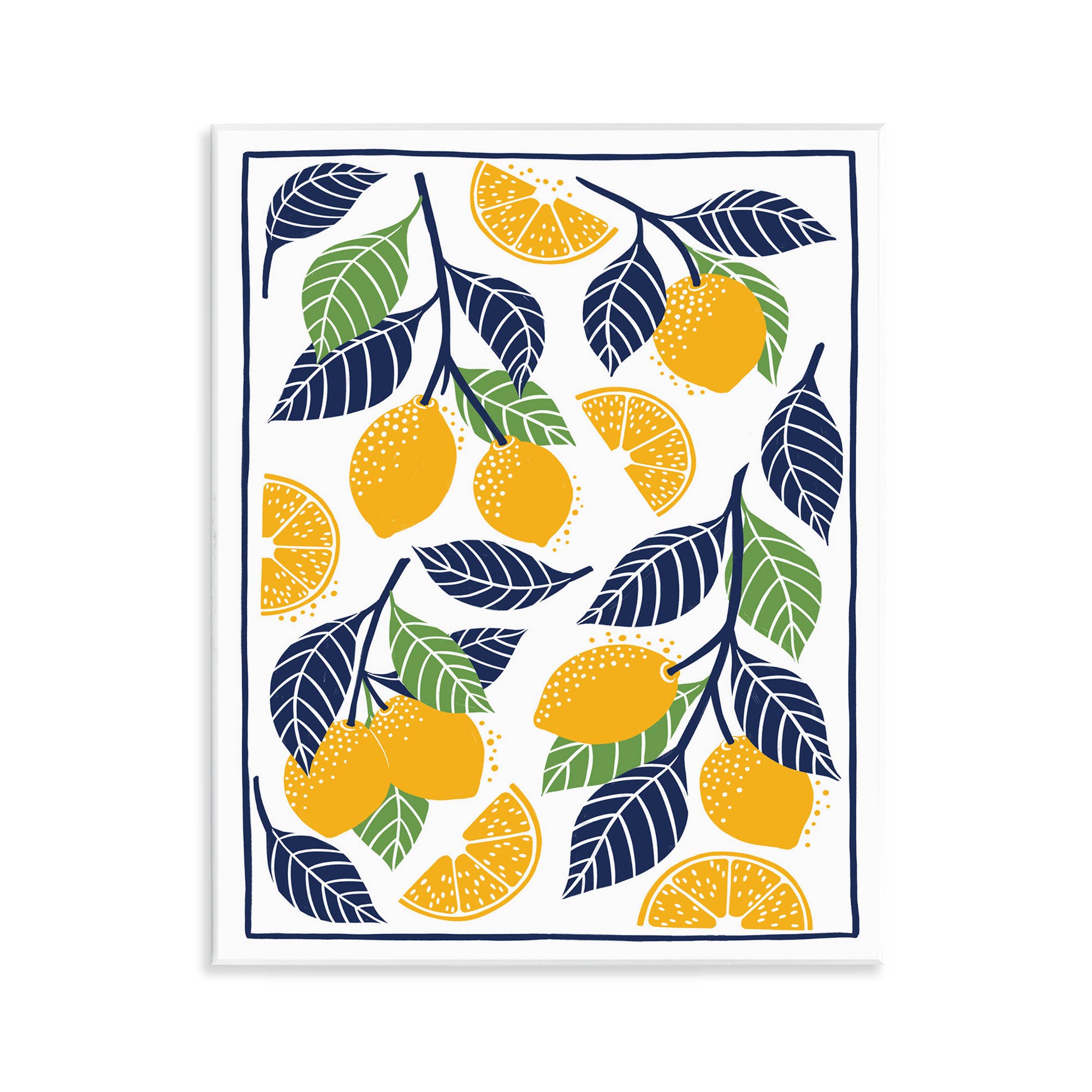 Stupell Industries - Wholesale Wall Sign - Mediterranean Lemons Pattern - Unframed Wall Art0