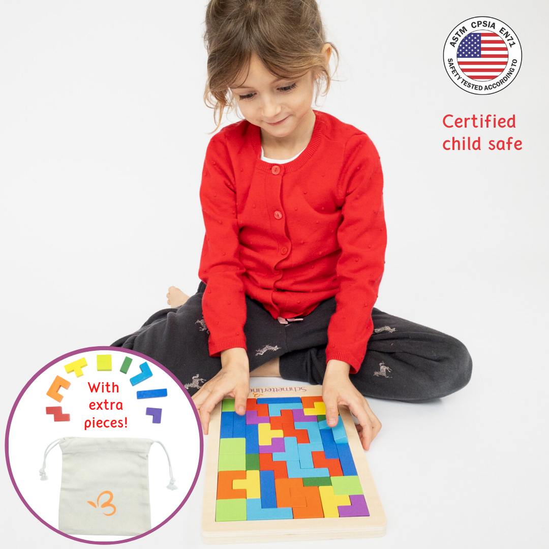 EXTASTICKS - Vendita all'ingrosso Puzzle - Bambini - Puzzle in legno Tetris Montessori, gioco STEM per allenare il cervello10