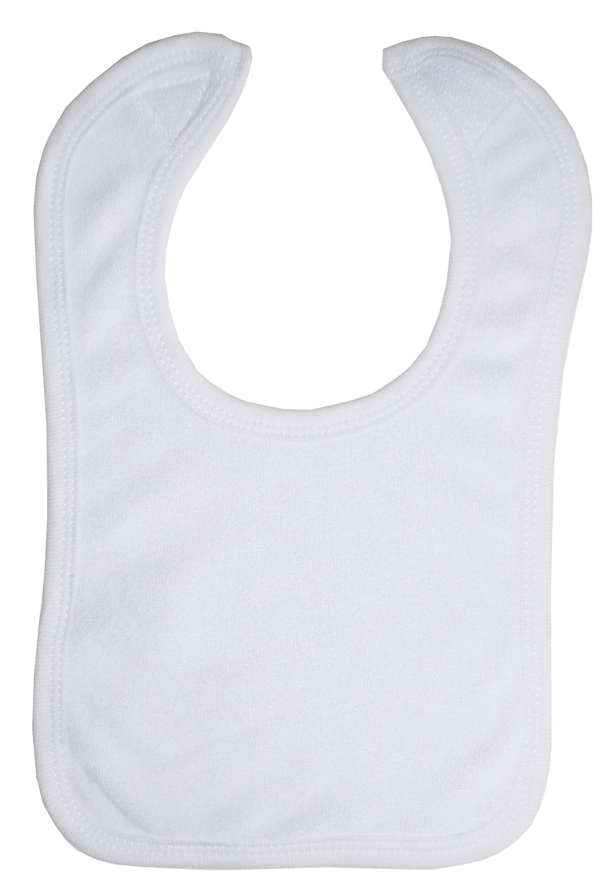 Bambini Infant Wear inc. - Wholesale Bib - Baby - White Terry Bib with White Trim