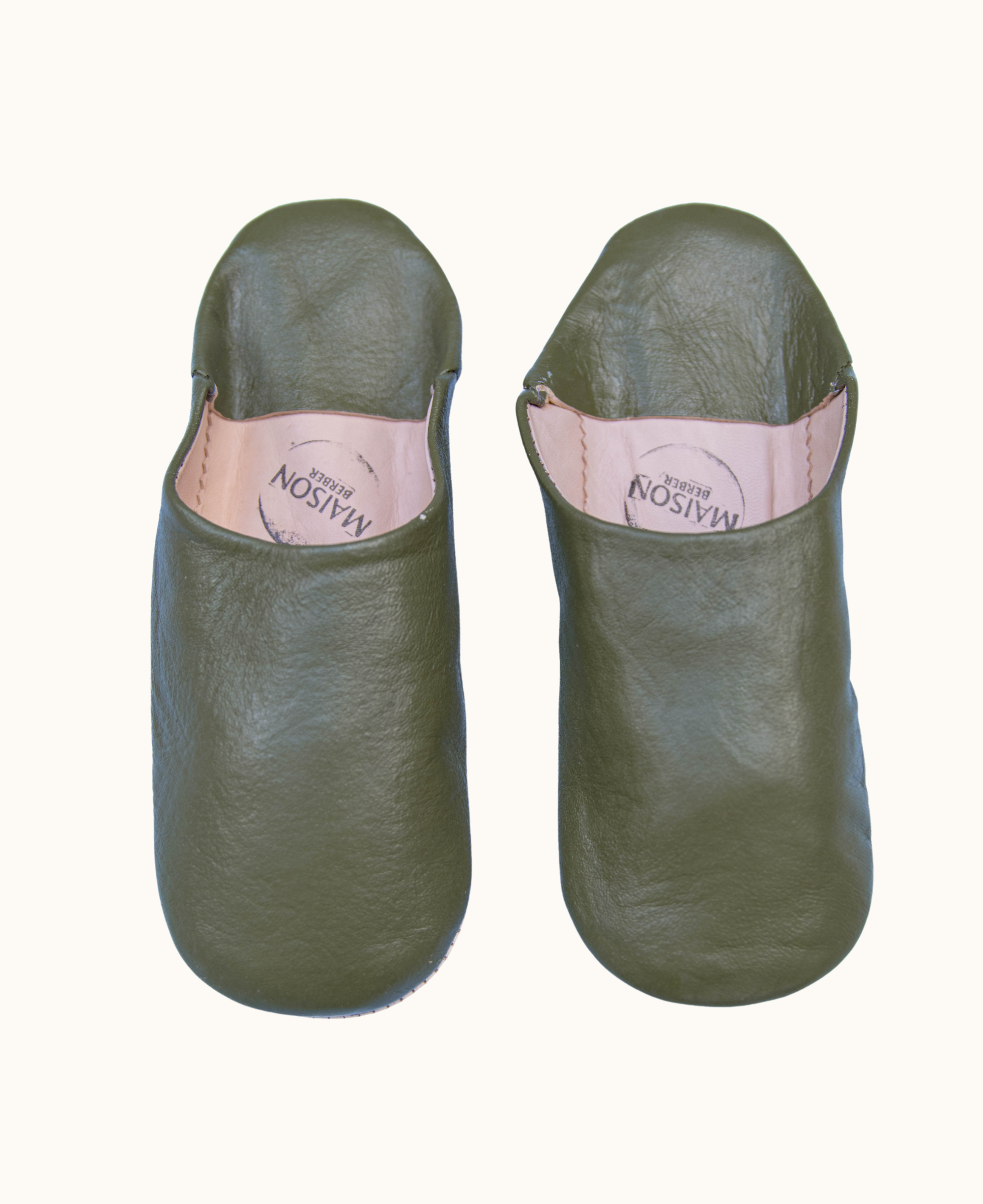 Maison Berber - Venta al por mayor Zapatillas para casa - Mujer - Zapatillas Babouche Marroquíes de Cuero para Mujer - Oliva2