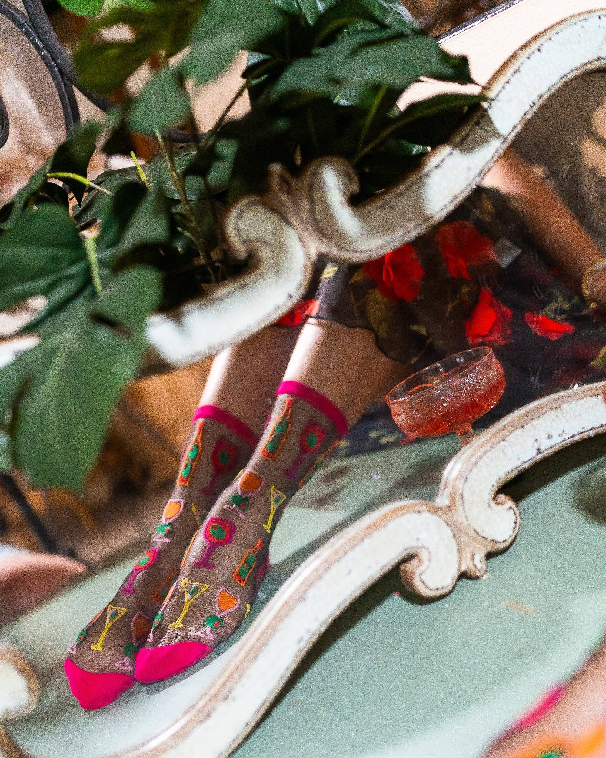 Sock Candy – wholesale Socks – Women's – Cocktail Hour Black Sheer Crew Sock6