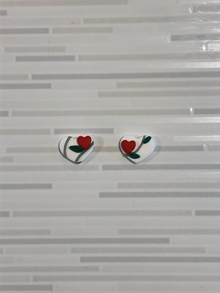 Medium Floral Heart Studs for wholesale by Maia Sol Designs