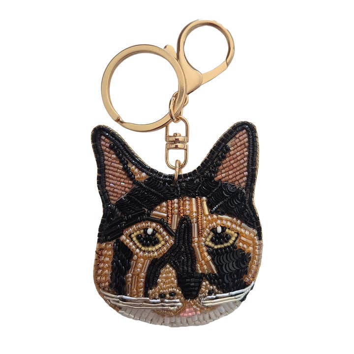 Beaded Keychain Cat K39506 for wholesale by ZODA
