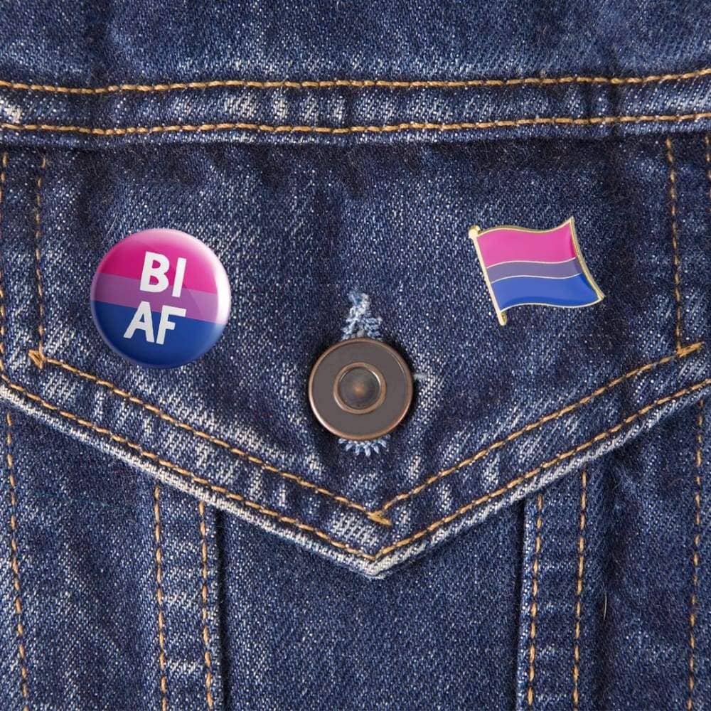 Rainbow & Co – wholesale Lapel pin/button – Bi AF Badge1