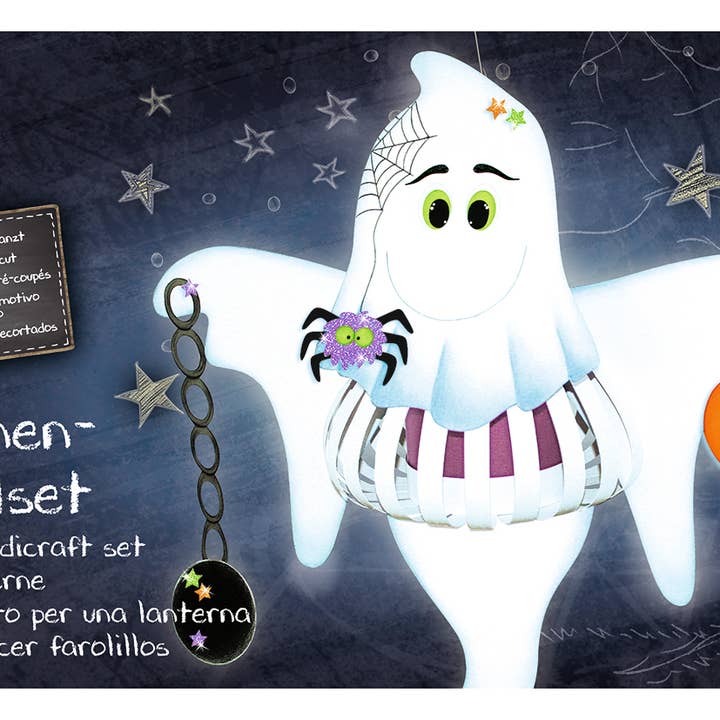 Lantern craft kit (cross) “Ghost” for wholesale by URSUS® / Buntpapierfabrik Ludwig Bähr GmbH & Co. KG