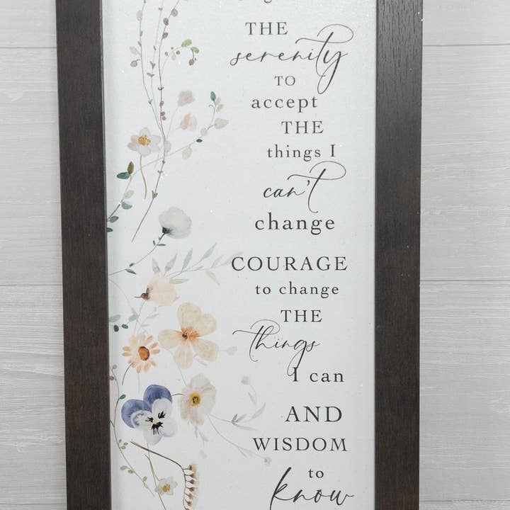 God Grant Me The Serenity Prayer Religious Art Sign Vertical for wholesale by Summer Snow Art