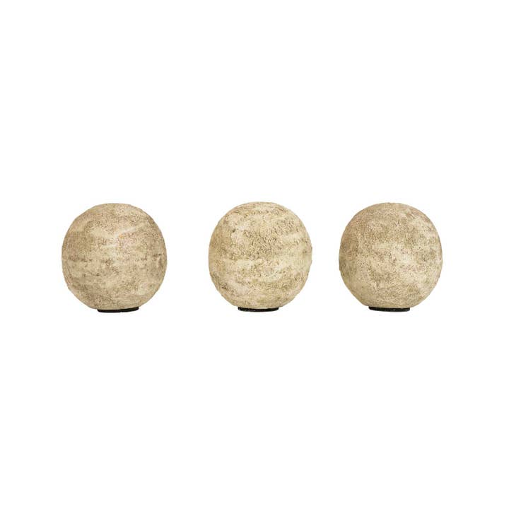 Foreside Home & Garden - Wholesale Decorative Tabletop Object - Charlotte Set 3 Decorative Balls Antique White Terracotta2