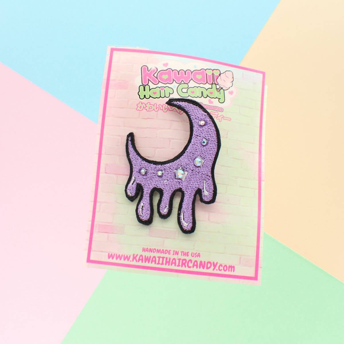 Kawaii Hair Candy - Wholesale Hair Clip - Women's - Pastel Goth Lolita Kawaii Dripping Moon Hair Clip1