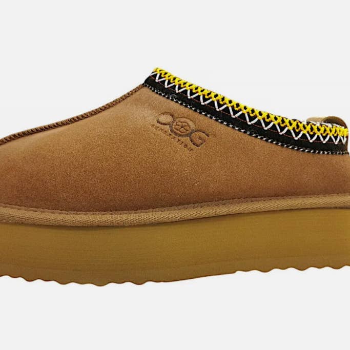 OBTC26 Camel OOG Zapatillas Cómodas de Casa de Cuero Auténtico con Suela de Plataforma EU para venta al por mayor de OOG