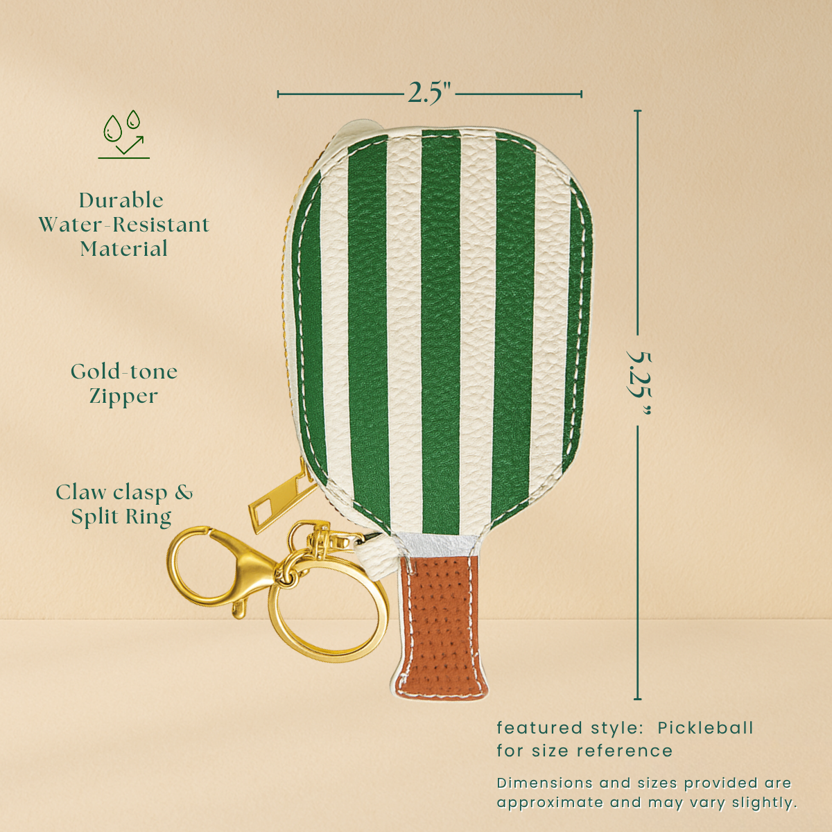 Loven x Mini Momo - Wholesale Keychain - Women's - Pickleball Keychain Bag Charm - Sports Coin Purse Zipper2