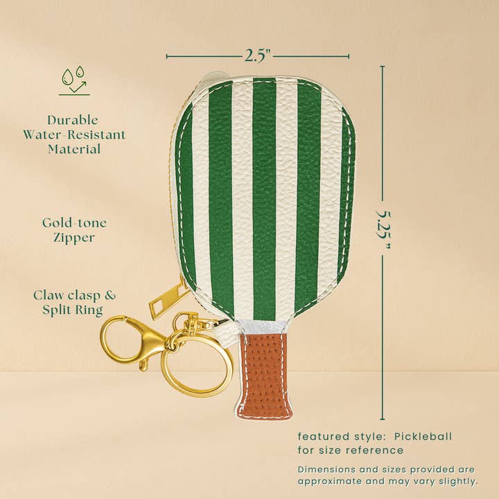 Loven x Mini Momo - Wholesale Keychain - Women's - Pickleball Keychain Bag Charm - Sports Coin Purse Zipper2