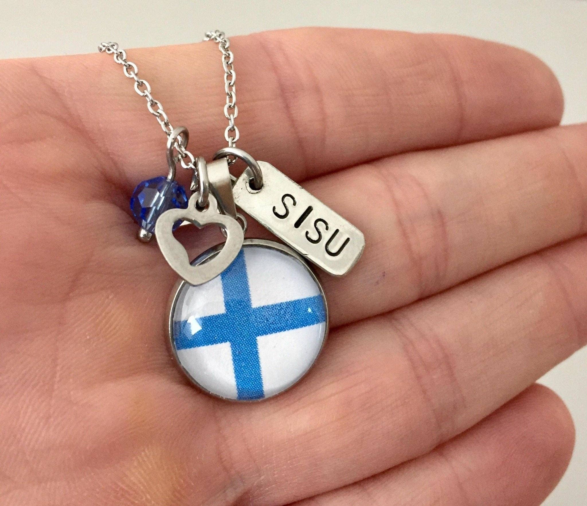 Be Inspired UP - Wholesale Pendant/Charm Necklace - Finnish Flag Pendant7