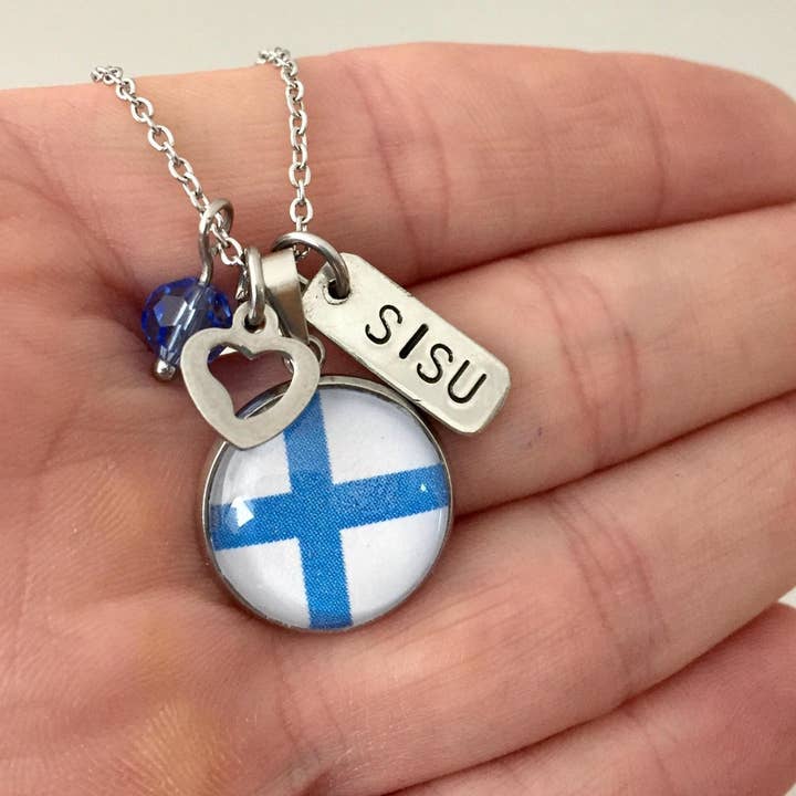 Be Inspired UP - Wholesale Pendant/Charm Necklace - Finnish Flag Pendant7