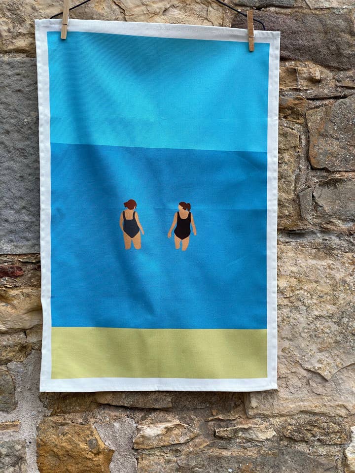Chats in the Sea Tea Towel for wholesale by Fiddy+Mabel