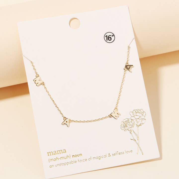 Dainty Mama Print Charm Necklace for wholesale by Anarchy Street