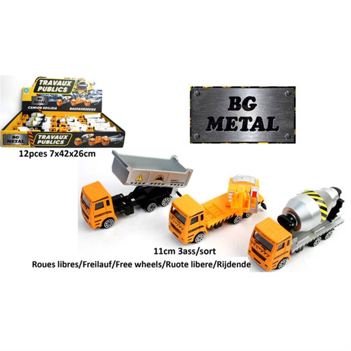 TSJJ - Vendita all'ingrosso Macchinetta/camioncino giocattolo - Bambini  - Camion a 3 assi in metallo Tp 11 cm0