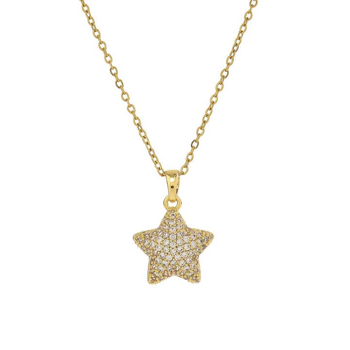 Purple Myrtle - Wholesale Pendant/Charm Necklace - Dainty Rhinestone Star Necklace for Women. Star Necklaces
