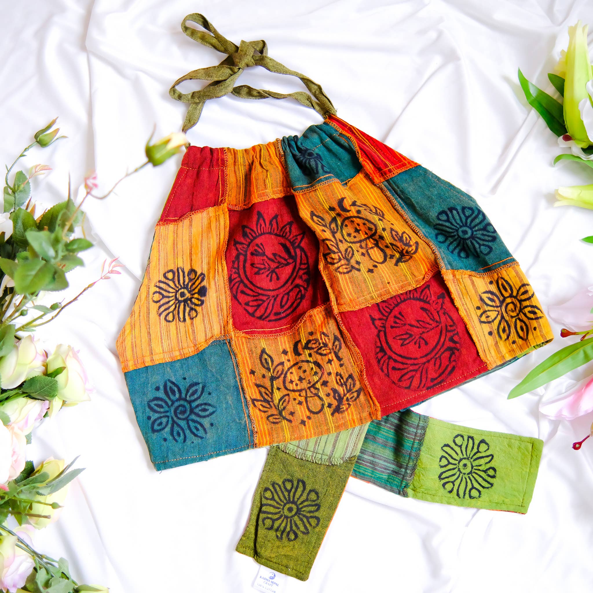 Karma Nepal Crafts – Blusa - Mulher por atacado – Tampo traseiro reversível em algodão com encosto em retalhos14