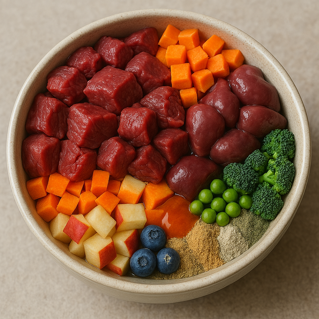 PAMICO - Wholesale Pet Food - Dog - Dog Bowl Beef with Sweet Potato, Broccoli, and Apple - Air-Dried Dry Menu1