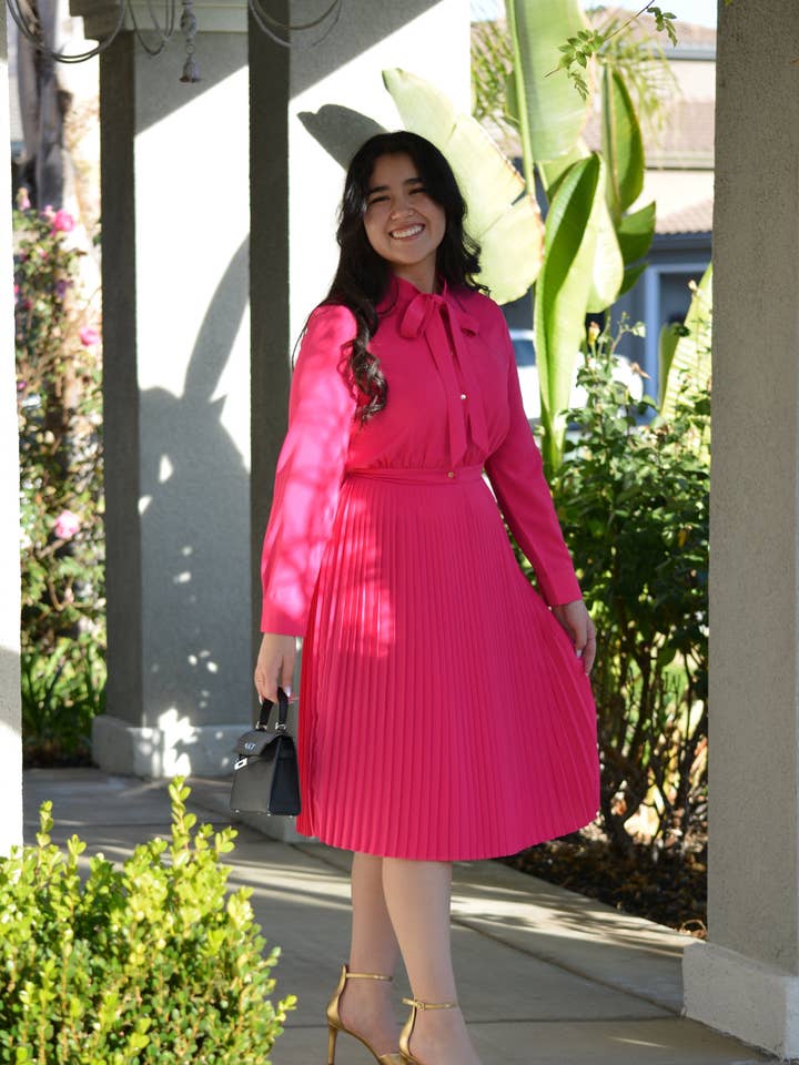 Britain Fuchsia Pink Dress for wholesale by Skirt Society