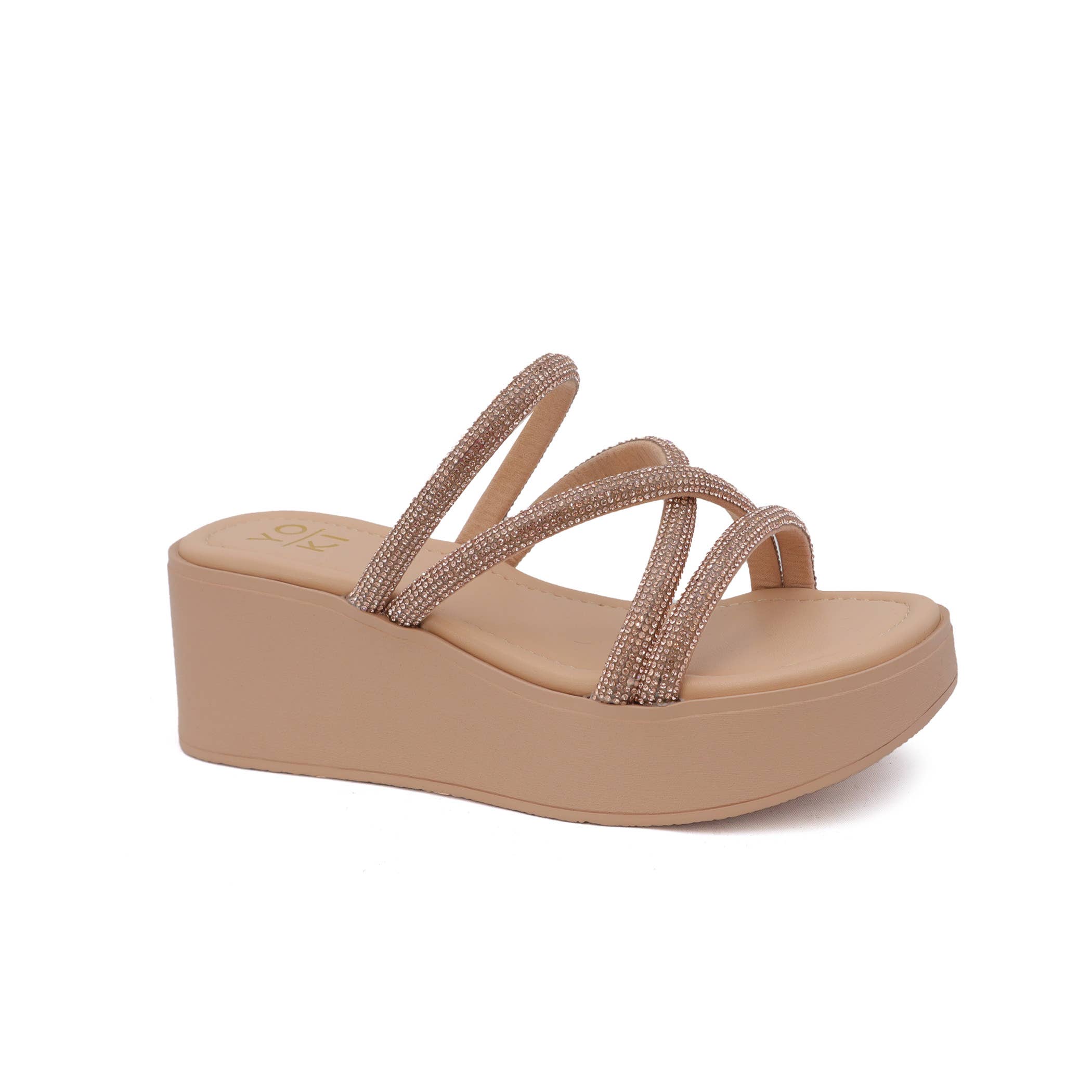 Yoki Fashion - Wholesale Wedges - Women's - YOKI Ladies GAZELLE Casual Platform Wedge Sandal With Stones2