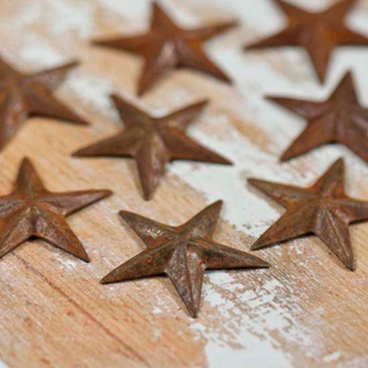 Factory Direct Craft - Wholesale Cutouts - Rusty Tin Dimensional Mini Barn Stars - Select Size0