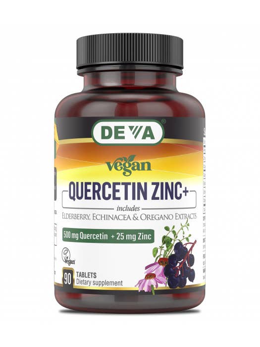 Vegan Quercetin 500 Mg with Zinc & Elderberry for wholesale by Deva Nutrition