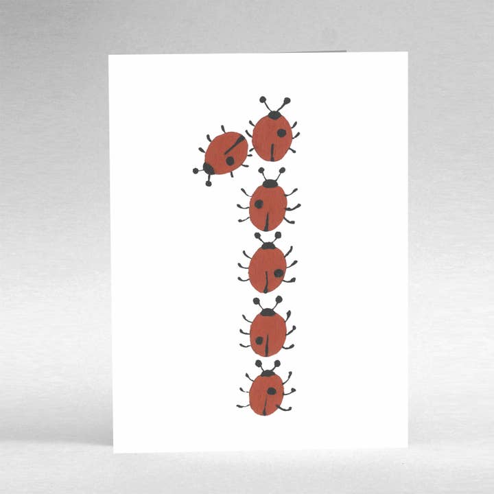 Ladybird 1st Fødselsdag kort for engroshandel hos Becky Baur