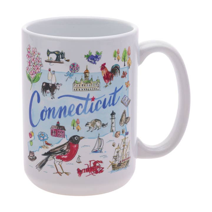 CT State Collection Ceramic 15 oz Mug Connecticut Rosanne for wholesale by Boston International