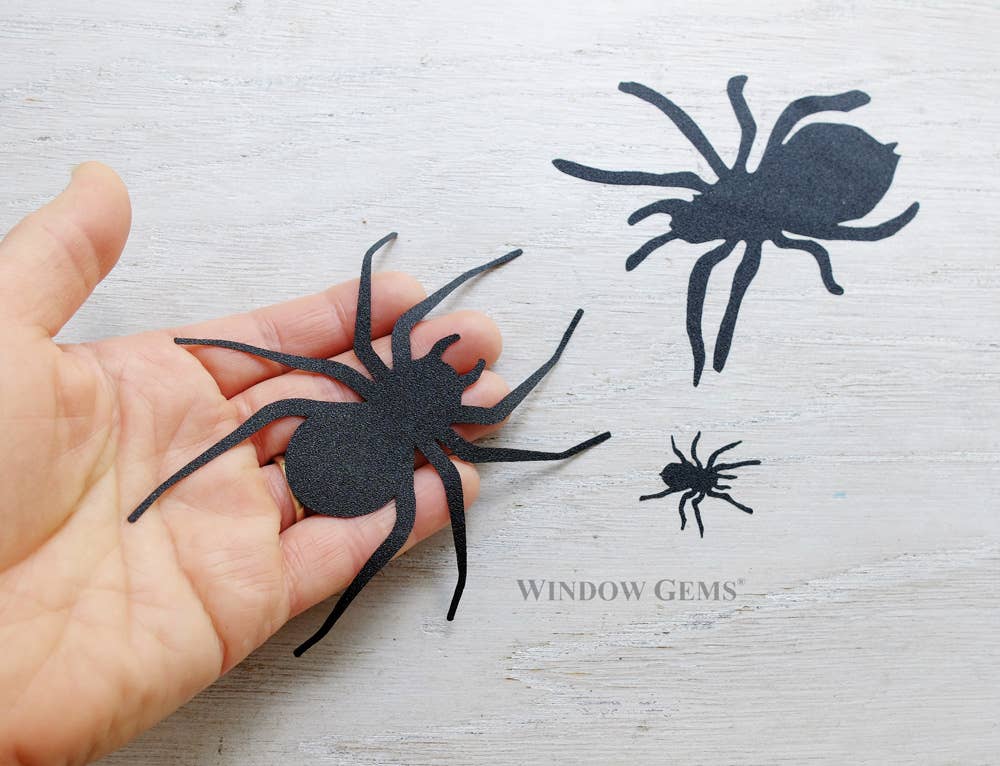 Window Gems - Wholesale Decal - Party Decorations - Spider Window Clings - Halloween Decor - Black Vinyl Decals3
