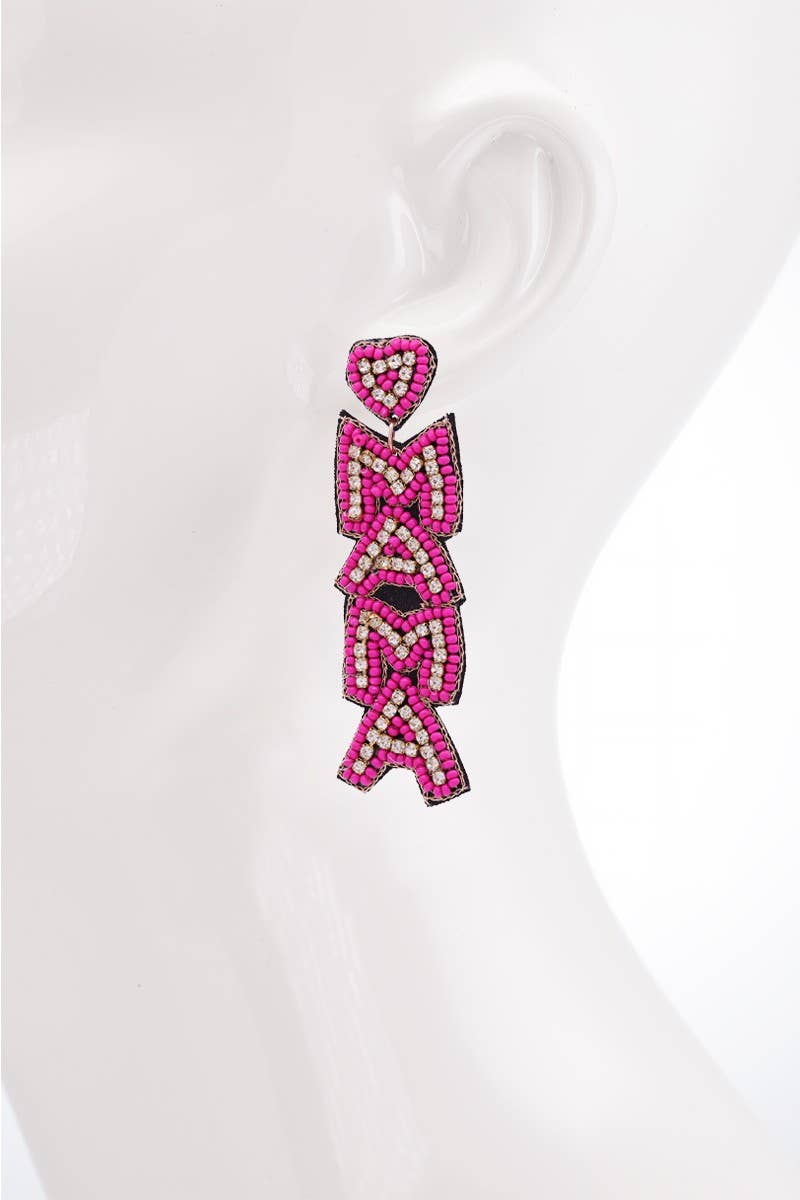 Urbanista Outlet - Venta al por mayor Pendientes colgantes - Pendientes colgantes con cuentas Letter Mama7