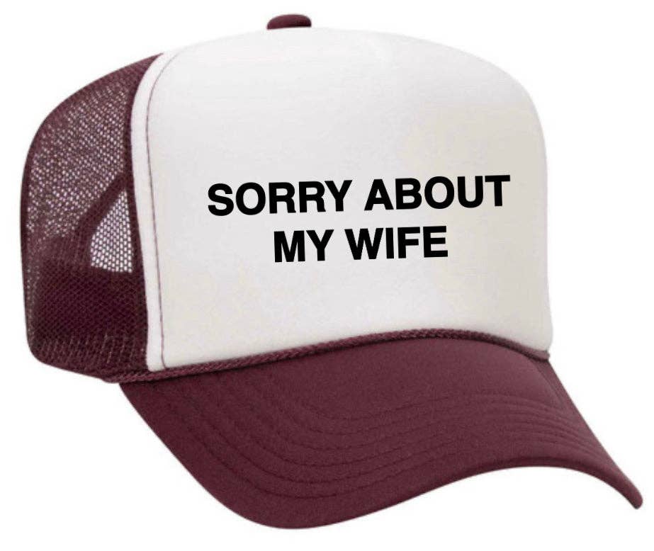 Inappropriate Trucker Hats – boné - Unissexo por atacado – Desculpe, sobre o Chapéu My Wife Trucker29