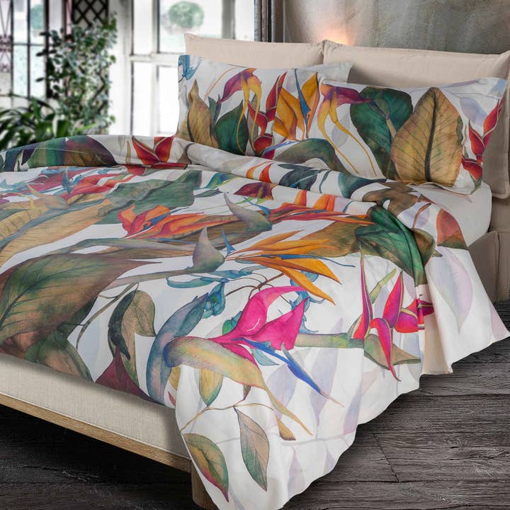 Duvet Cover Set "Tropics" 100% Made in Italy for wholesale by The Napking