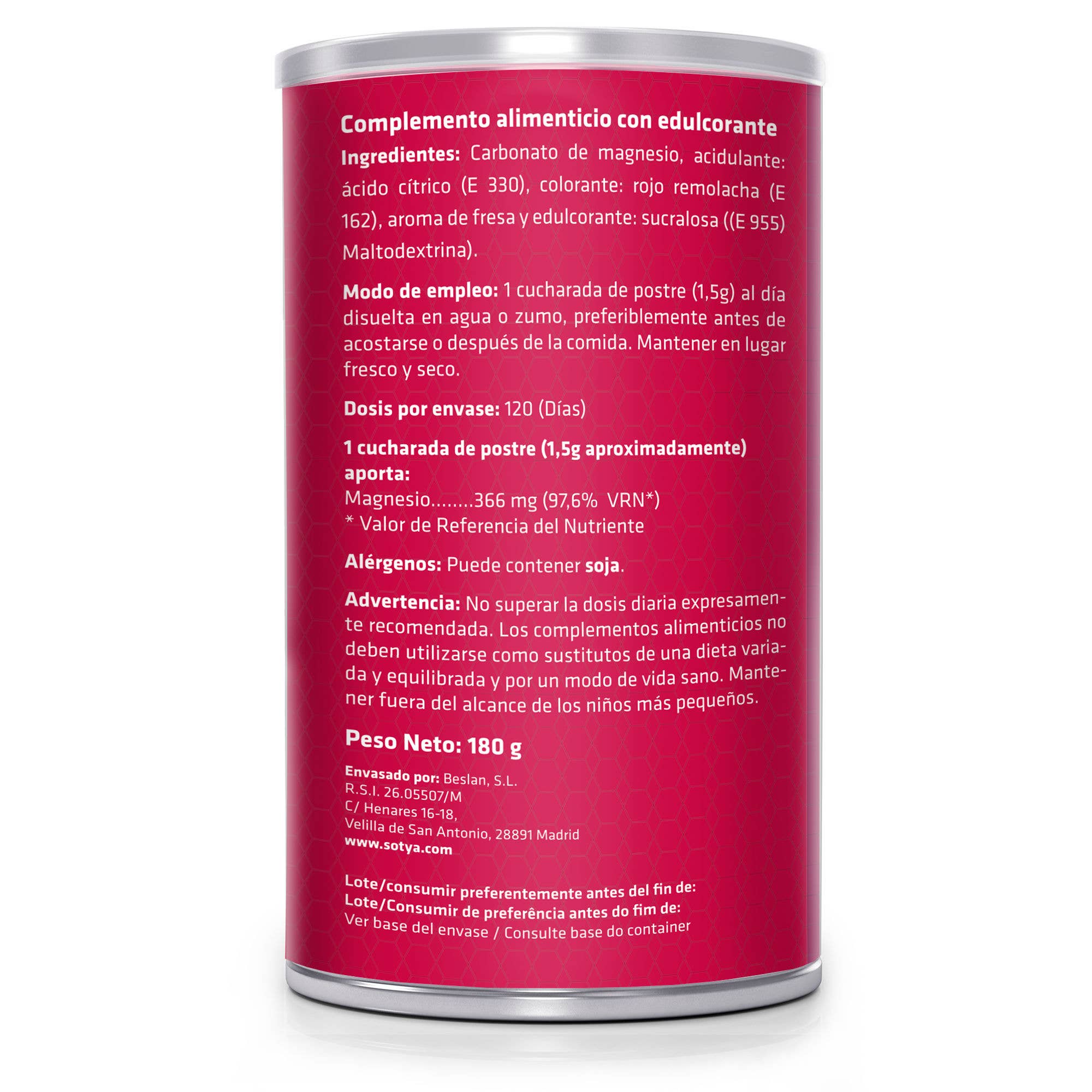 sotya - Wholesale Oral Supplement/Vitamin - Sotya-Varios - Magnesium Carbonate Strawberry Bottle 180gr1