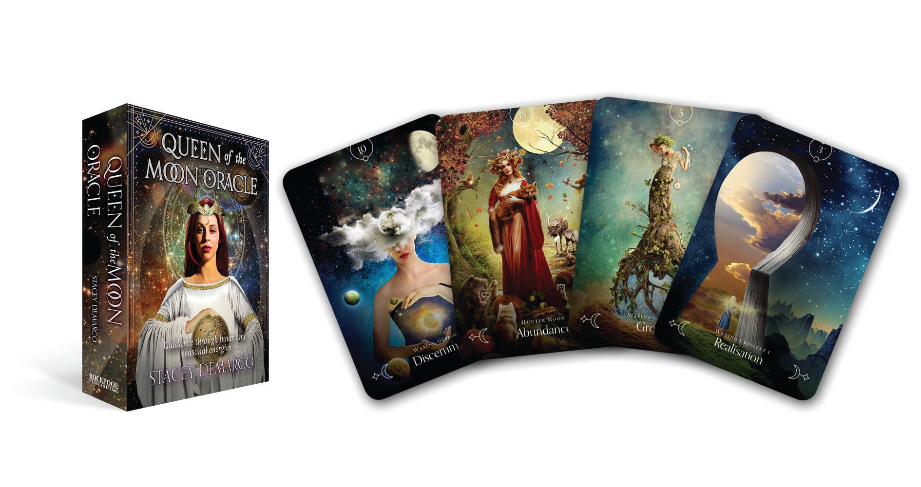 ROCKPOOL PUBLISHING - Wholesale Tarot Cards - Queen of the Moon Oracle: 44 Full-Color Cards & Guidebook1
