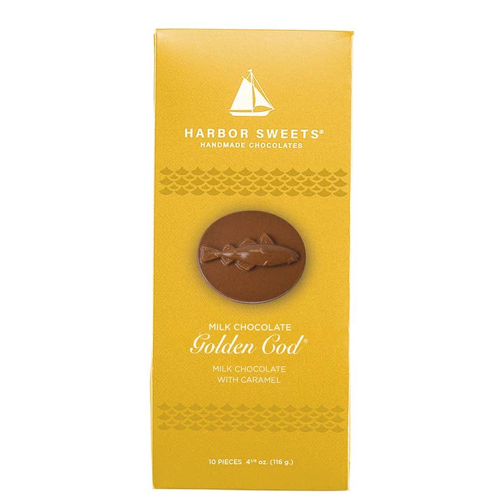 Harbor Sweets Chocolates - Wholesale Chocolate Box - Golden Cod Gable Box - 10 pc