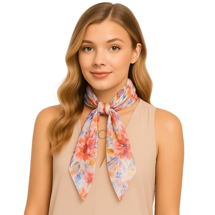 English Floral Neckerchief for wholesale by Blue Pacific