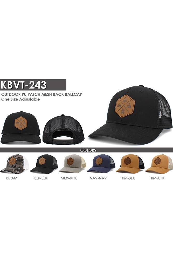 Hana - Wholesale Trucker Hat - Unisex - Outdoor PU patch mesh baseball cap7