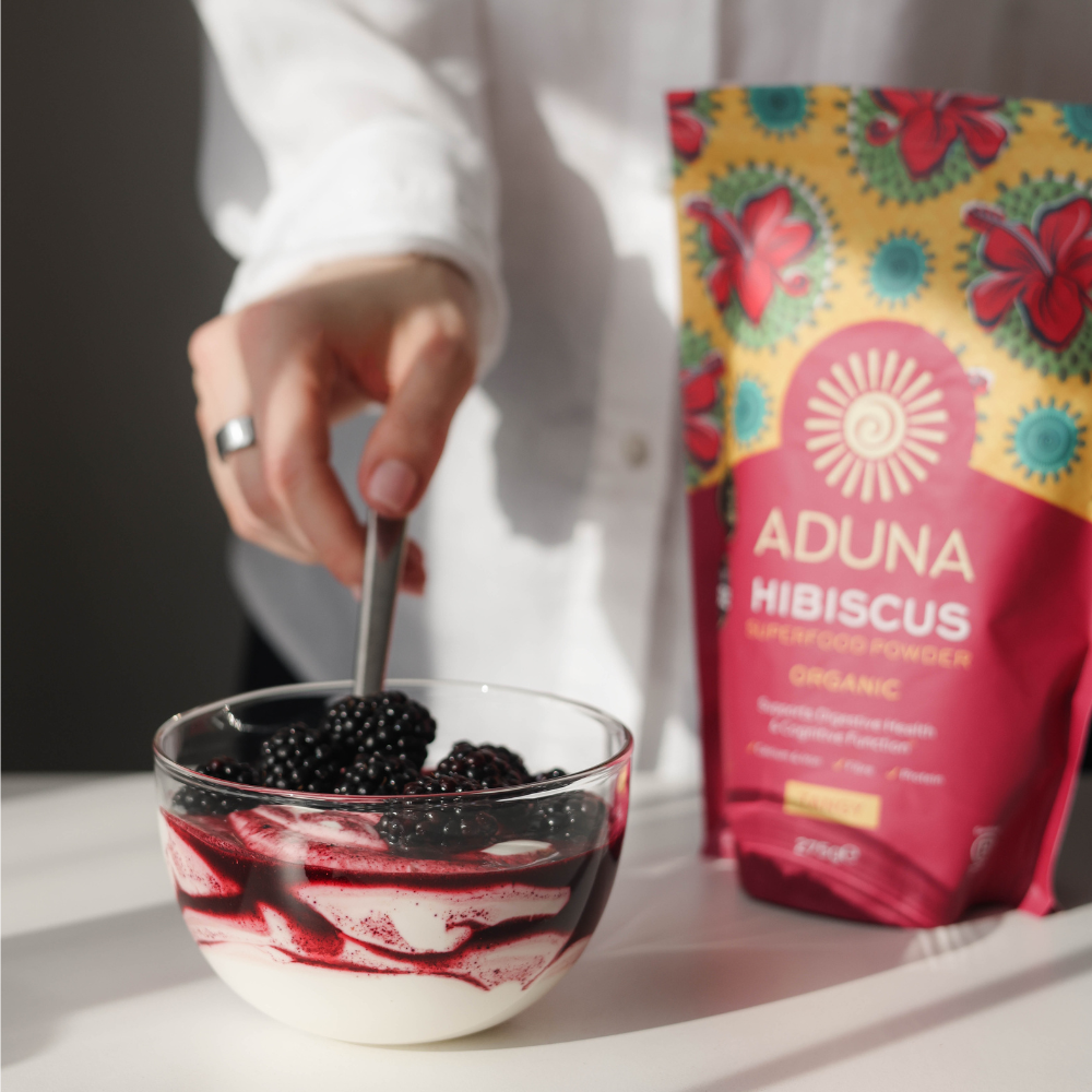 Aduna Superfoods – wholesale Protein/superfood powder – Organic Hibiscus Powder | Skin Health and Hormones | 275g2