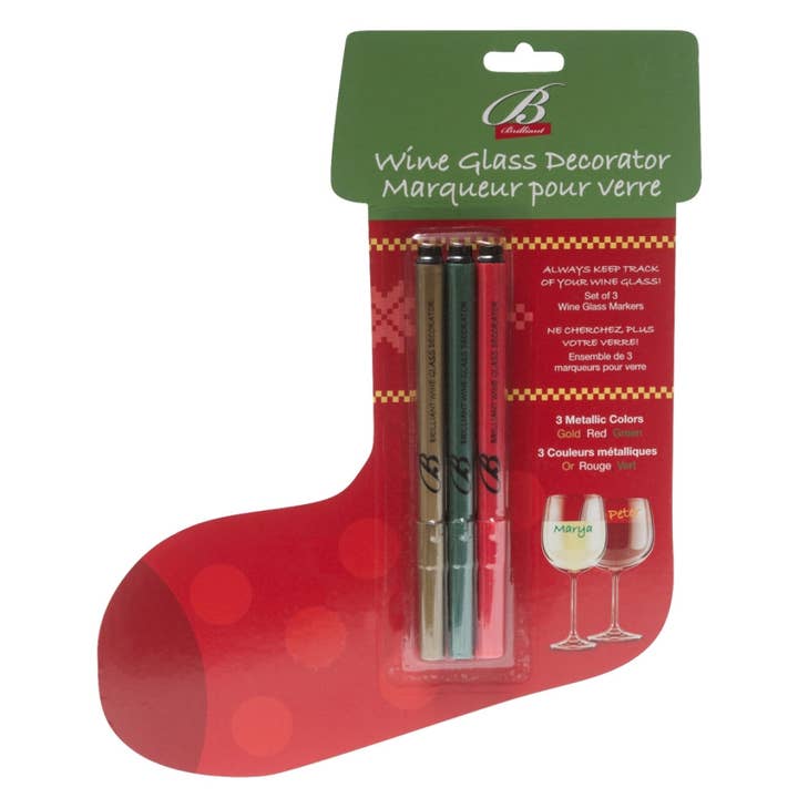 TABLESETTERS LIMITED – wholesale Bar tool – Wine Glass Decorating Markers Set of 3 Assorted Colours