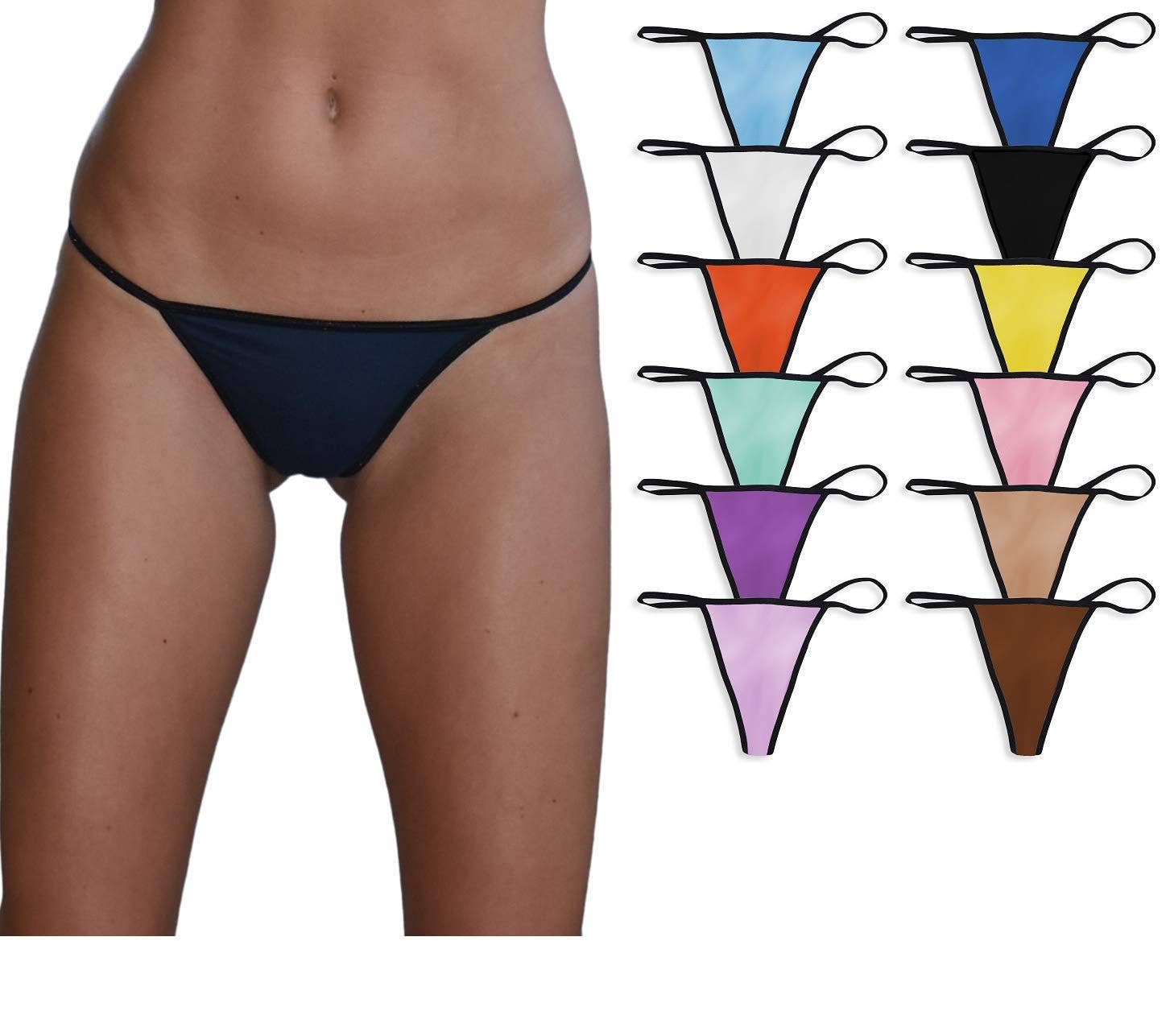 I-Wear Brands - Wholesale Underwear - Women's - 12 Pack Women's Sexy G-String Bikini T-Back Thong Underwear7