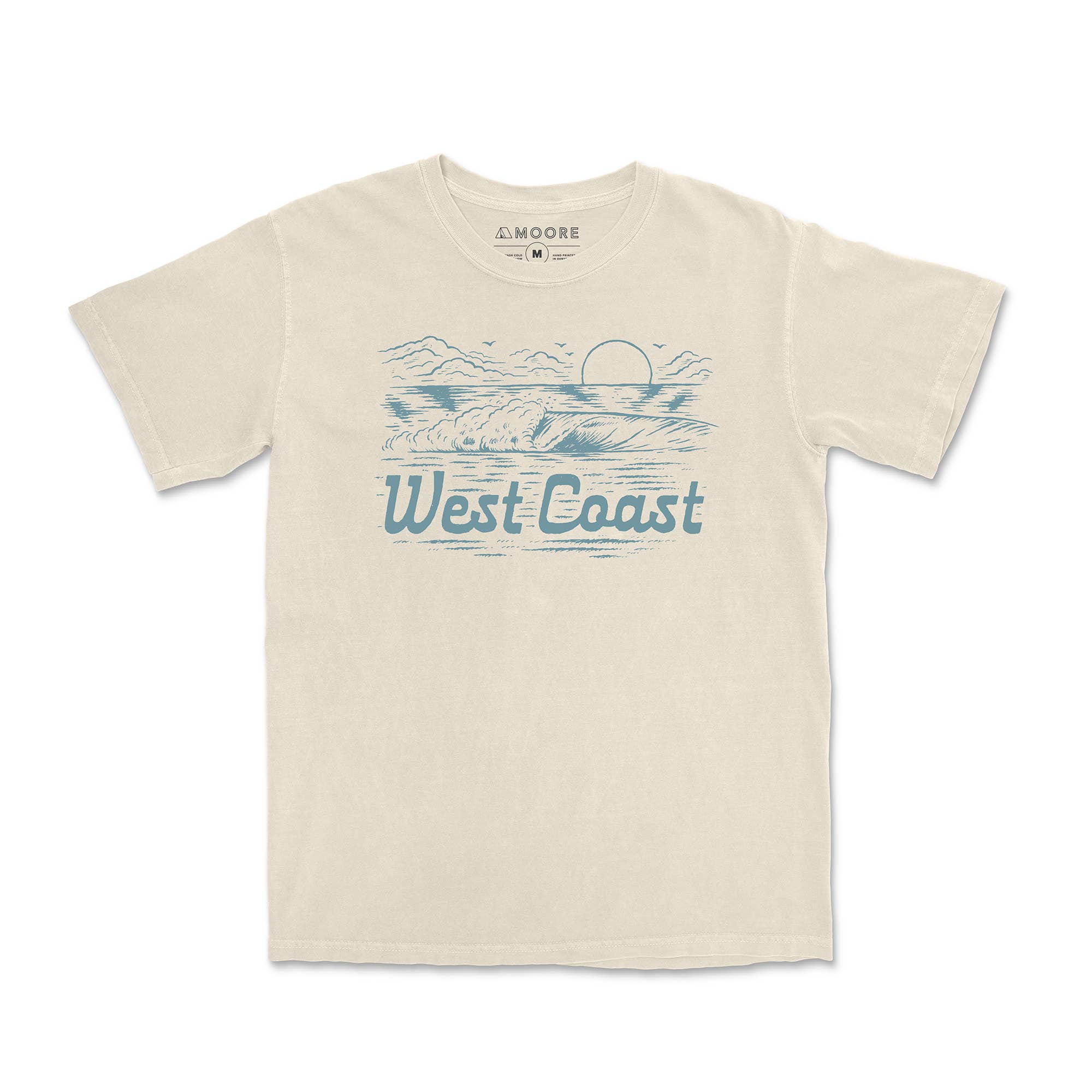 Moore Collection - Wholesale Screen Printed T-Shirt - Unisex - West Coast Wave Tee-Vintage Ivory0