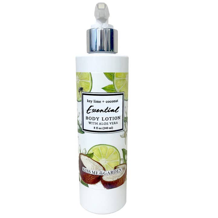Key Lime & Coconut Body Lotion 8 oz for wholesale by Kiss Me in the Garden