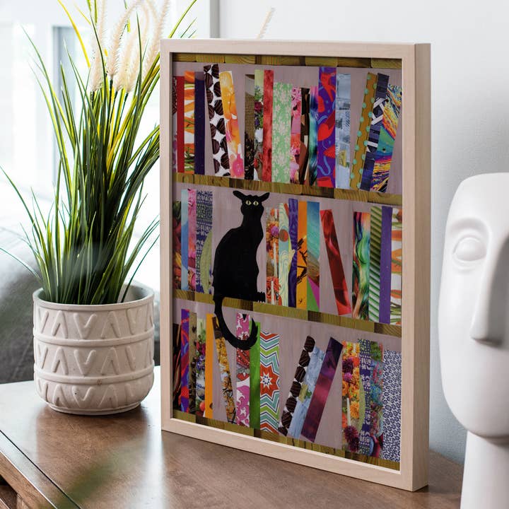 Bookish Cat Art Print for wholesale by Artpoptart