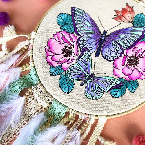 MANIK - Vente Kit de bricolage - Kit de peinture BUTTERFLY DIY Dreamcatcher, kit de bricolage avec 5 SHARPIES4