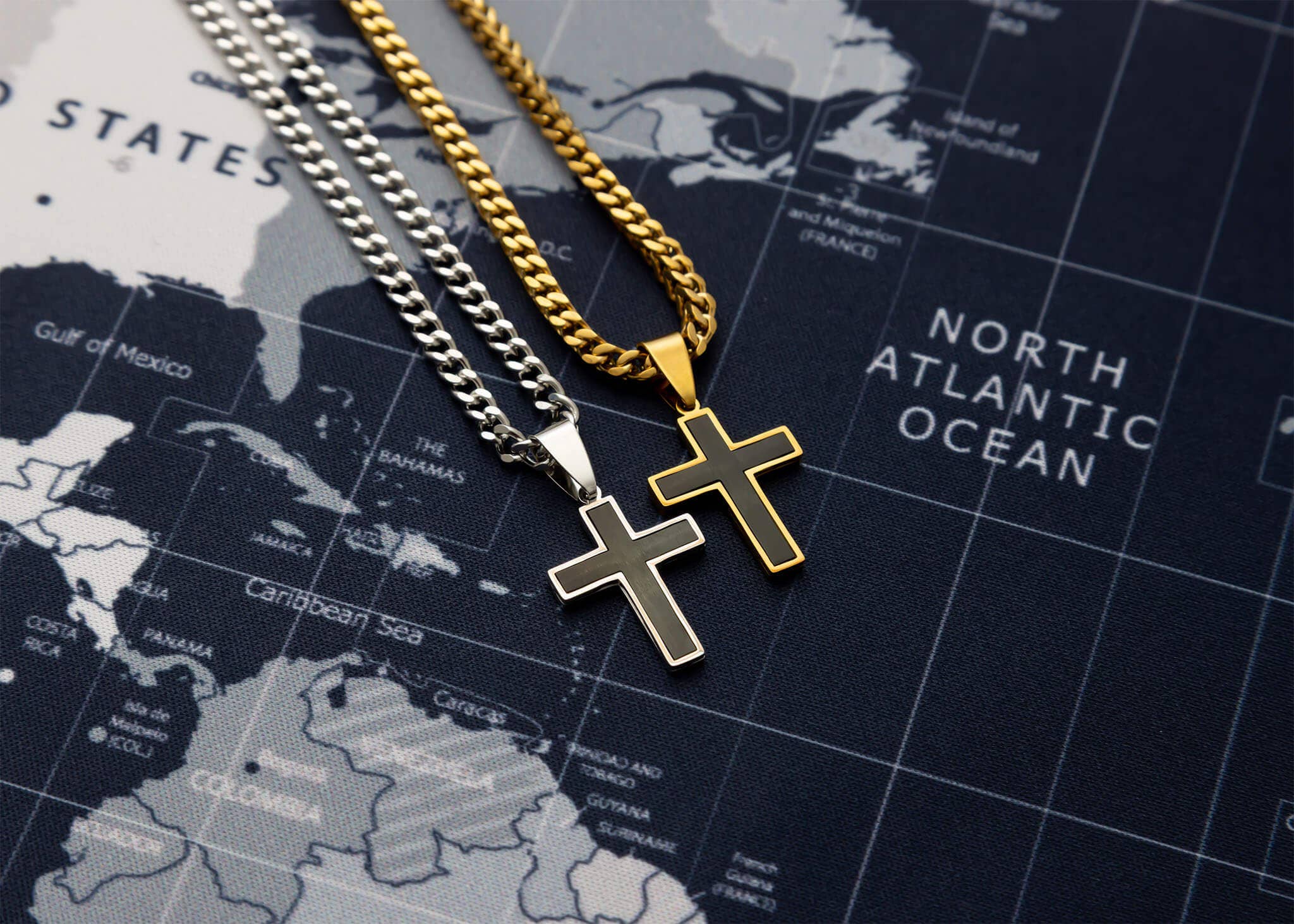 WJW – wholesale Pendant/charm necklace – Matte Black Stainless Steel Men's Cross Pendant6